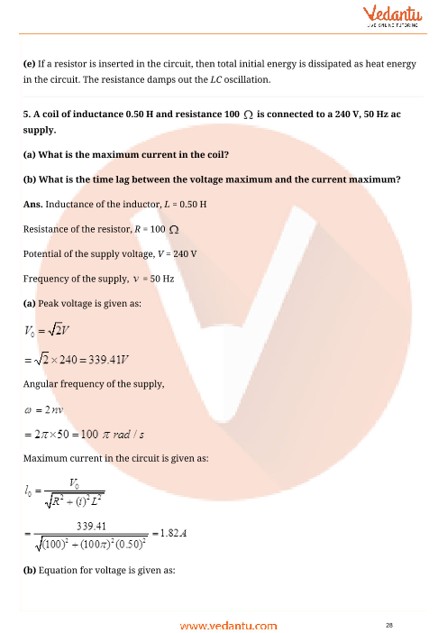 Important questions and answers of CBSE class 12 Physics