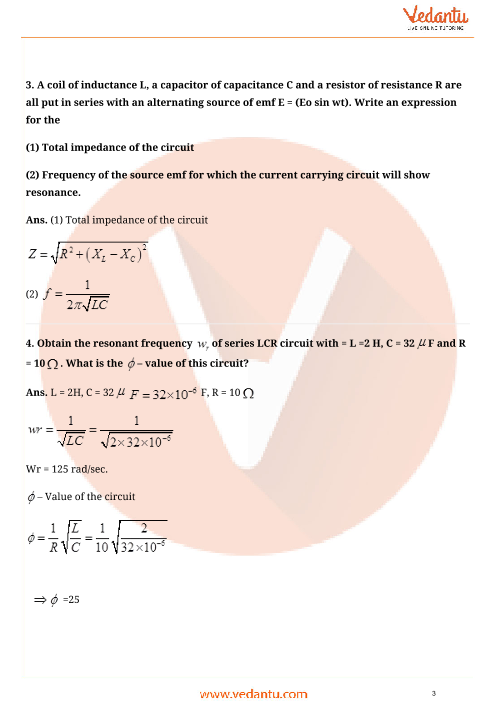 Important questions and answers of CBSE class 12 Physics