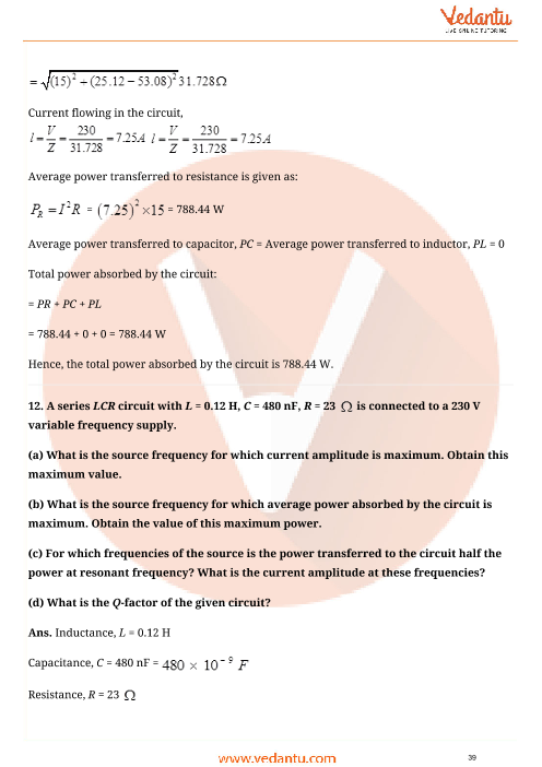 Important questions and answers of CBSE class 12 Physics