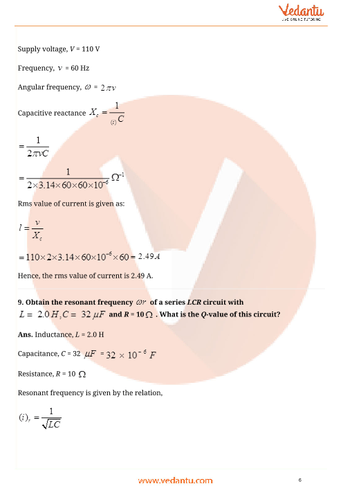 Important questions and answers of CBSE class 12 Physics