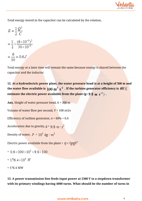 case study questions class 12 physics alternating current