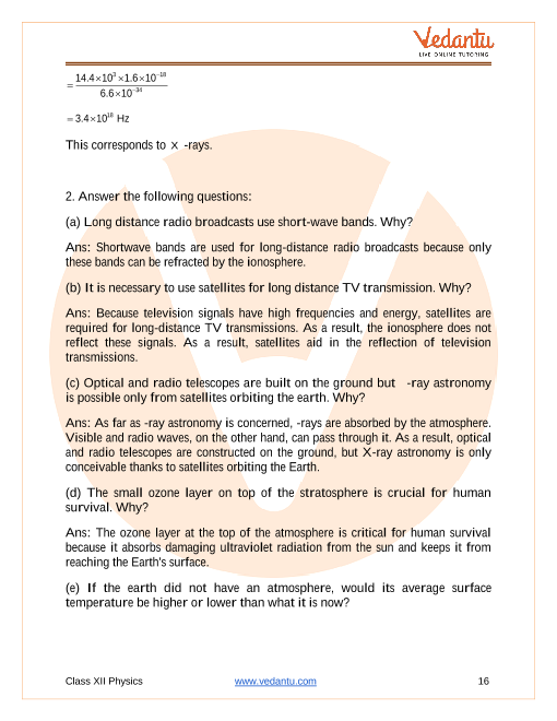 Important questions and answers of CBSE class 12 Physics