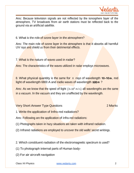 Important questions and answers of CBSE class 12 Physics