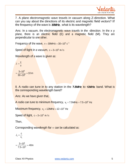 Important questions and answers of CBSE class 12 Physics