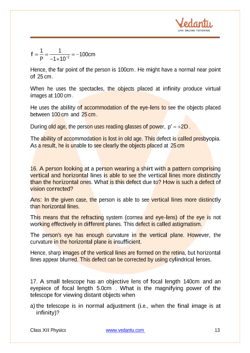 Important questions and answers of CBSE class 12 Physics