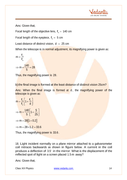 Important questions and answers of CBSE class 12 Physics