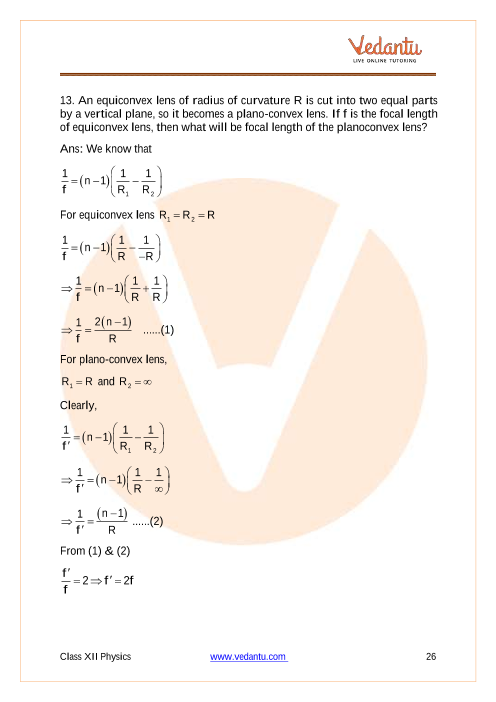 Important questions and answers of CBSE class 12 Physics