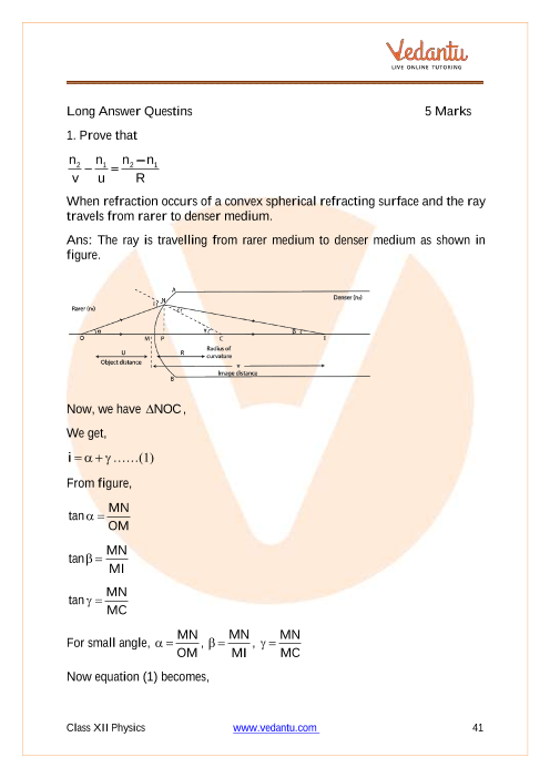 Important questions and answers of CBSE class 12 Physics