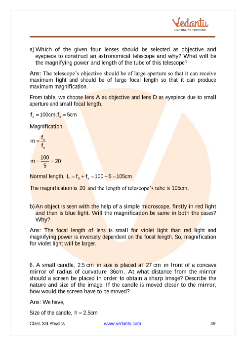 Important questions and answers of CBSE class 12 Physics