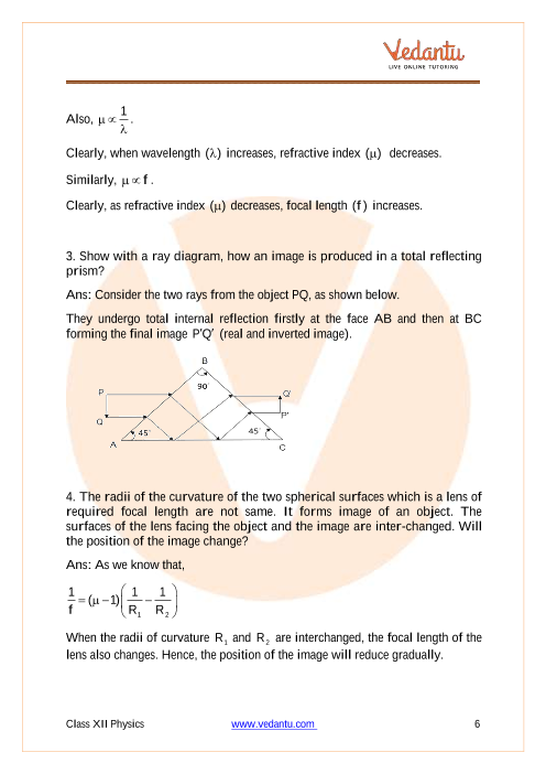 Important questions and answers of CBSE class 12 Physics