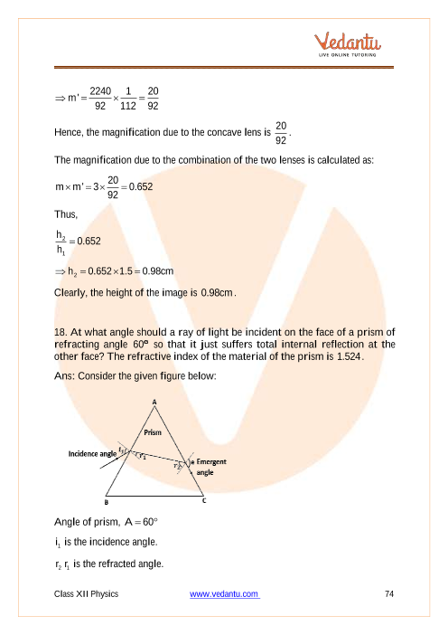 Important questions and answers of CBSE class 12 Physics