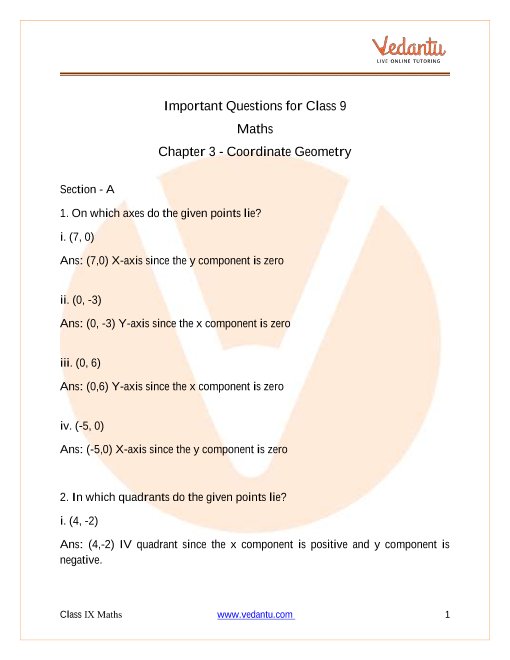 case study questions for class 9 maths chapter 3