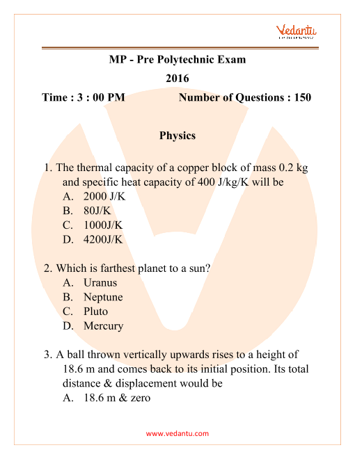 MP PPT Question Paper 2016 PDF Download