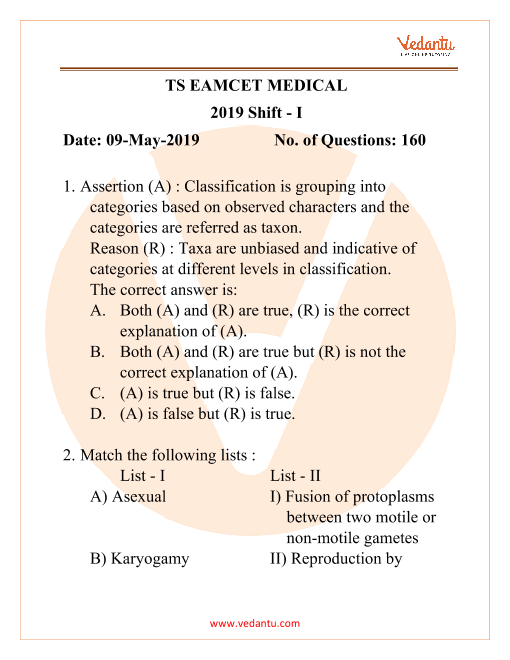 TS EAMCET 2019 Previous Year Question Papers with Solutions 09