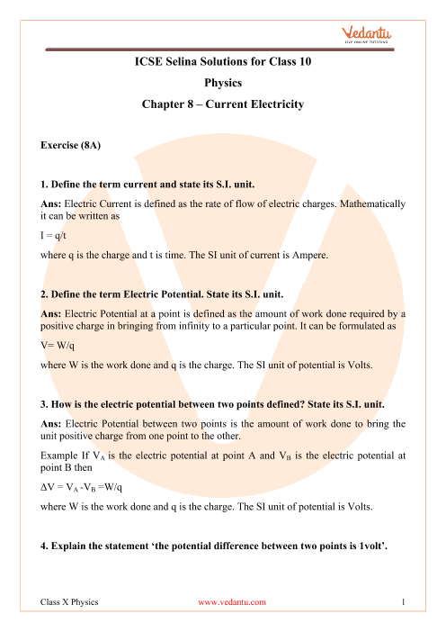 Household Circuits Solutions for ICSE Board Class 10 Physics (Concise -  Selina Publishers)