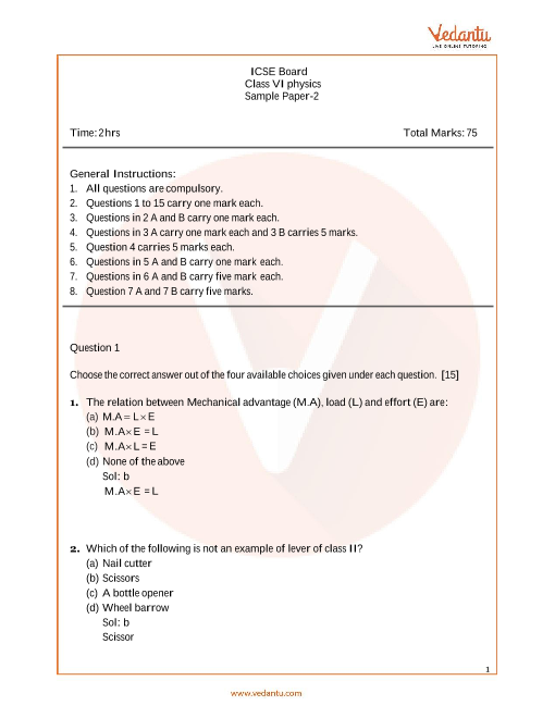 Icse Class 6 Physics Light Worksheet