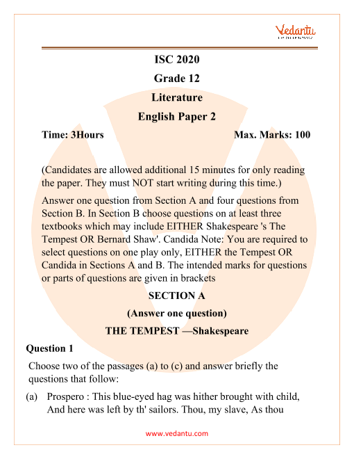 book review sample isc class 12