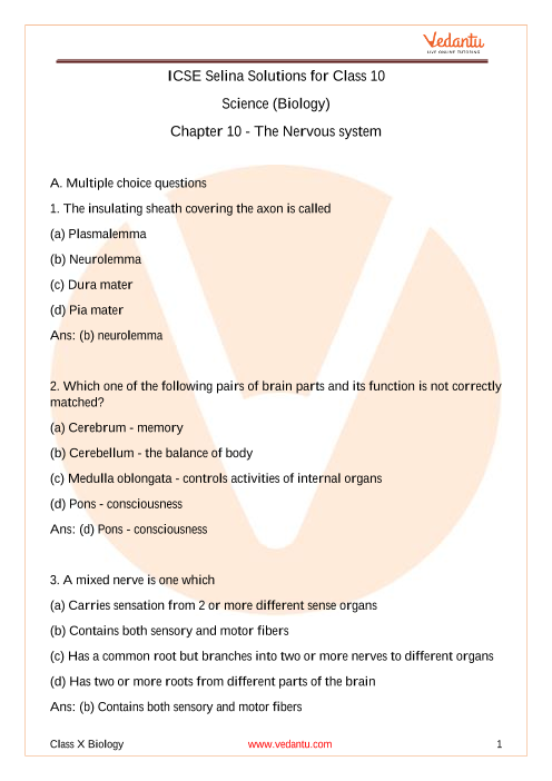 Selina Concise Biology Class 10 ICSE Solutions For Chapter 10 - The ...