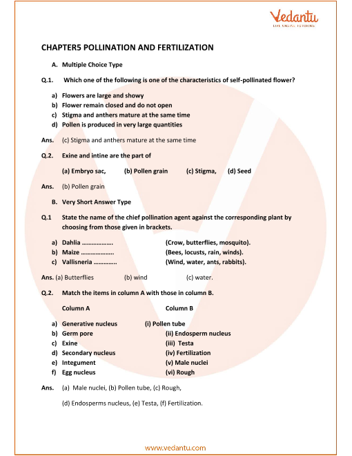 selina concise biology class 9 icse solutions for chapter 5 pollination and fertilization