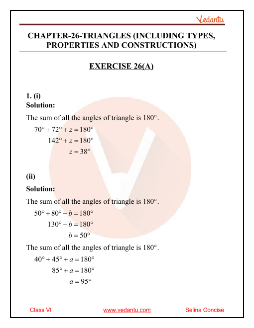 Selina Concise Mathematics Class 6 ICSE Solutions For Chapter 26 ...