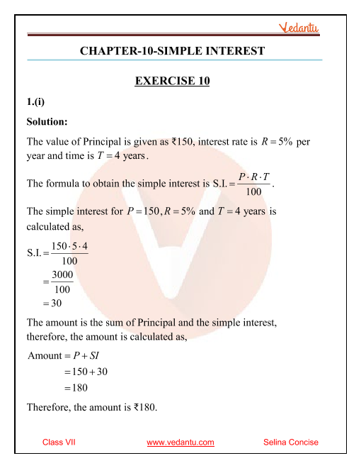 Simple interest worksheet 7th grade