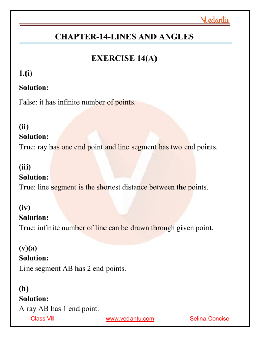 Selina Concise Mathematics Class 7 ICSE Solutions For Chapter 14