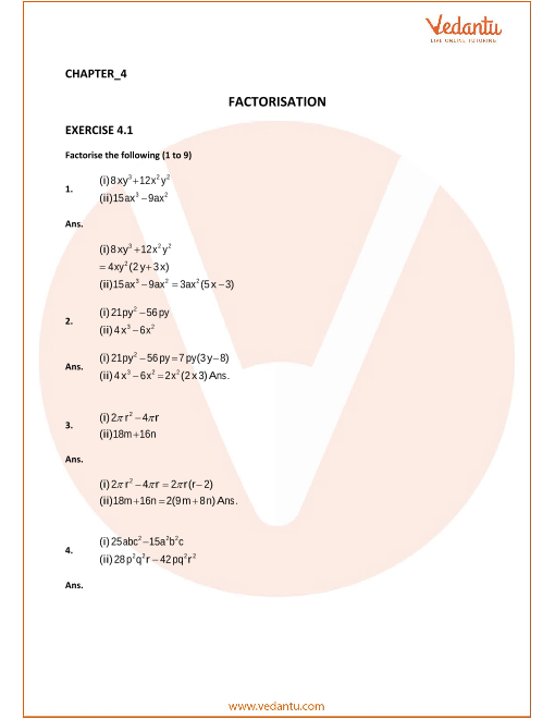 Selina Concise Mathematics Class 9 Icse Solutions For Chapter 4 Factorisation