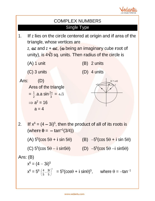 JEE Advanced Complex Numbers Important Questions