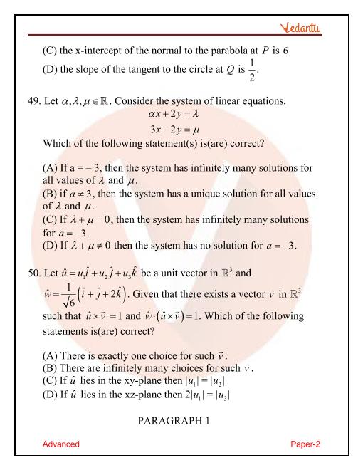 Jee Advanced 16 Maths Question Paper 2 With Answer Keys Free Pdf Download