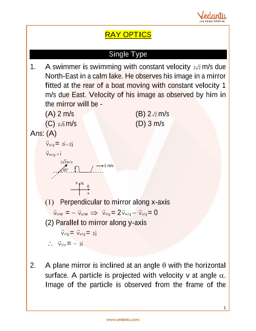 case study questions ray optics