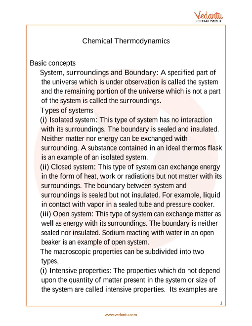 Revision Notes For Jee Main 2022 On Chemical Thermodynamics 2261