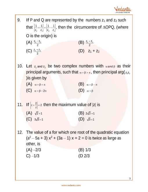 Jee Mains Quadratic Equations Questions And Answers Pdf - Tessshebaylo