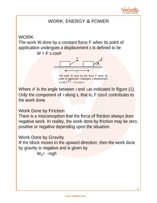 Jee Main Work Energy And Power Revision Notes Free Pdf Download