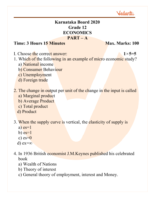 economics question paper 2022 class 12 state board