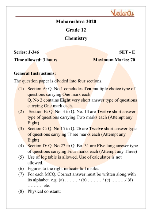 chemistry question paper class 12 maharashtra state board pdf 2020