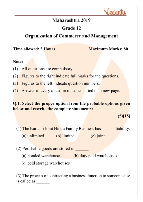 std 12 commerce computer paper solution 2019