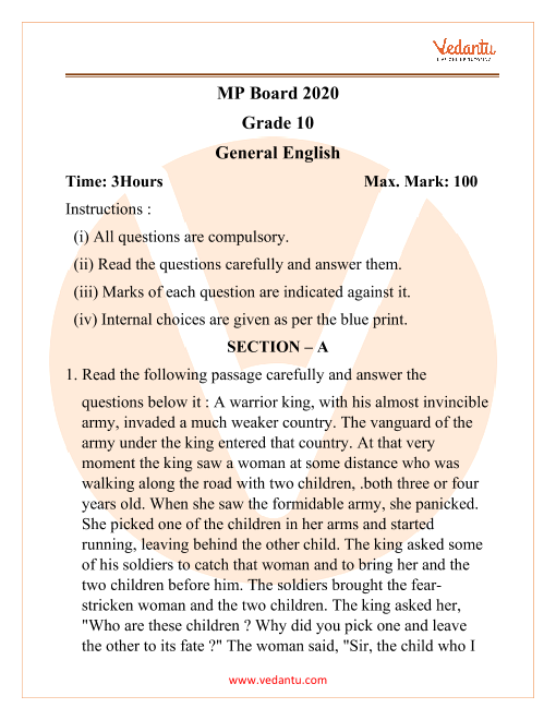 mpbse-class-10-english-question-paper-2020