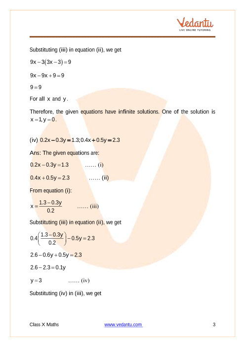 Ncert Solutions For Class 10 Maths Chapter 3 Pair Of Linear Equations In Two Variables Ex 3 3 Exercise 3 3