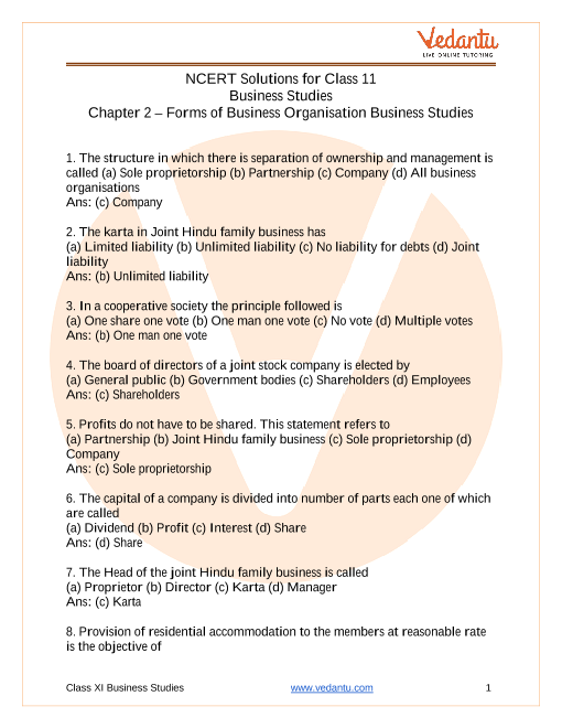 class 11 business studies chapter 1 case study questions