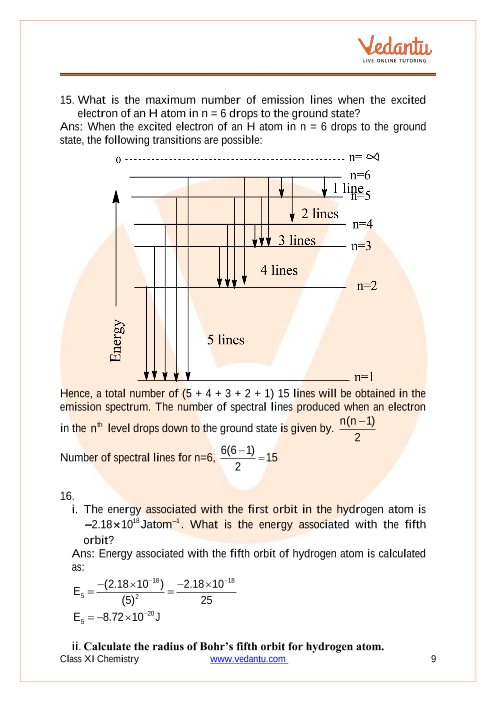 Ncert Solutions For Class 11 Chemistry Chapter 2 Structure Of Atom Free Pdf