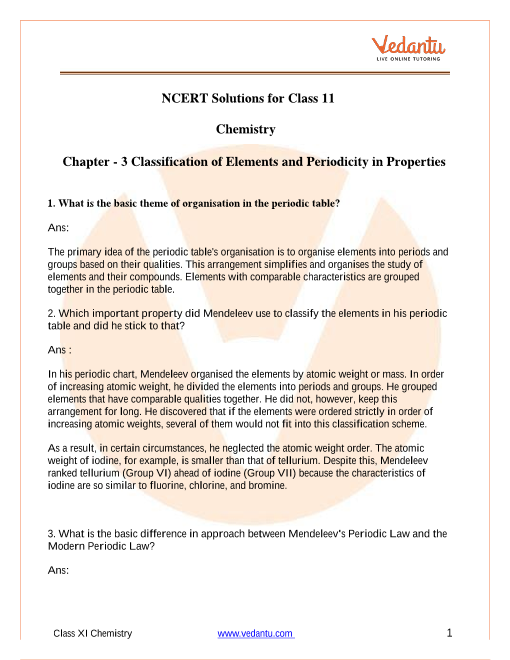 NCERT Solutions for Class 11 Chemistry Chapter 3 ...