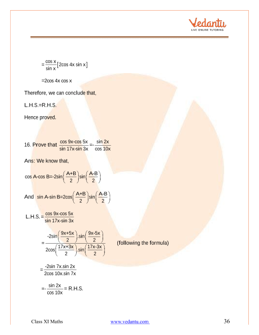 Ncert Solutions For Class 11 Maths Chapter 3 Trigonometric Functions Free Pdf