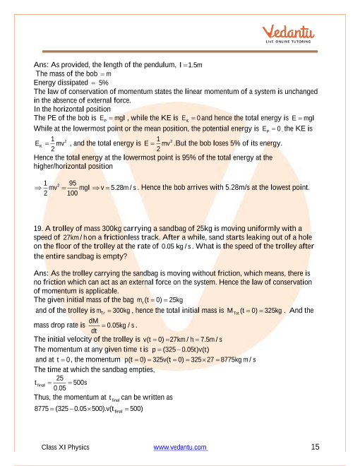 Ncert Solutions For Class 11 Physics Chapter 6 Work Energy And Power Free Pdf