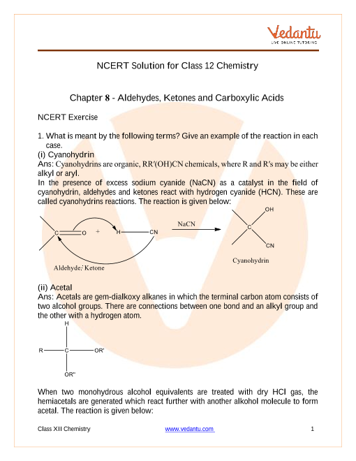 Ncert Solutions Class 12 Chemistry Ch 12 Aldehydes Ketones And Carboxylic Acids 1623