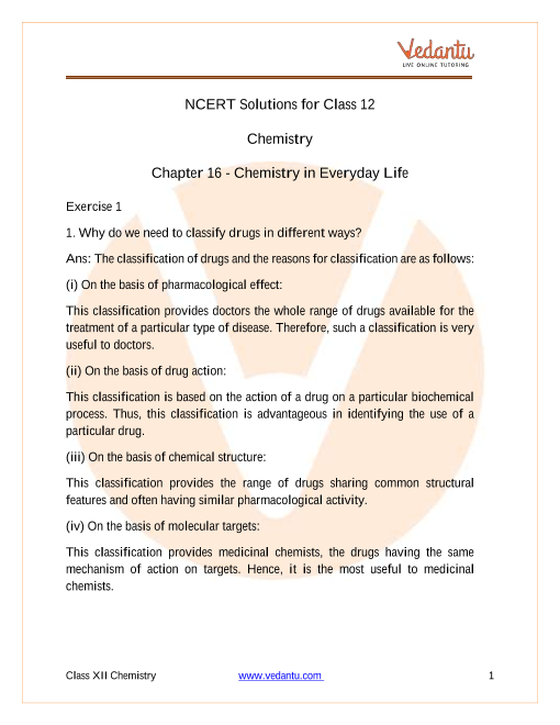 NCERT Solutions For Class 12 Chemistry Chapter 16 - Chemistry In ...