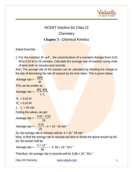 NCERT Solutions for Class 12 Chemistry Chapter 4 Chemical