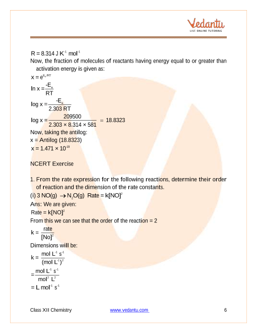 Chemical Kinetics Class 12 Ncert Questions