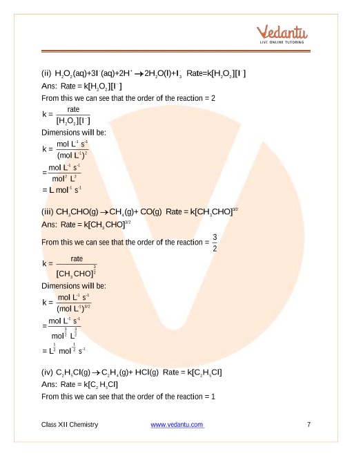 Chemical Kinetics Class 12 Ncert Questions