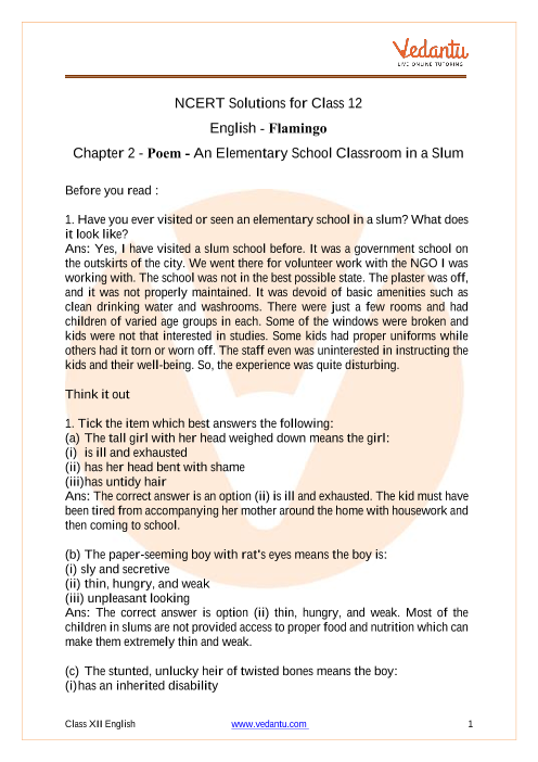 ncert solutions for class 12 english flamingo chapter 2