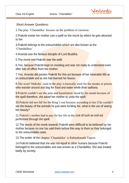 NCERT Solutions for Class 12 English Chapter 1 Drama